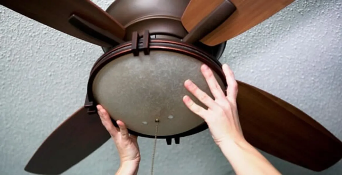 Ceiling fan repair and reinstallation on ceiling mount in Boca Raton, FL