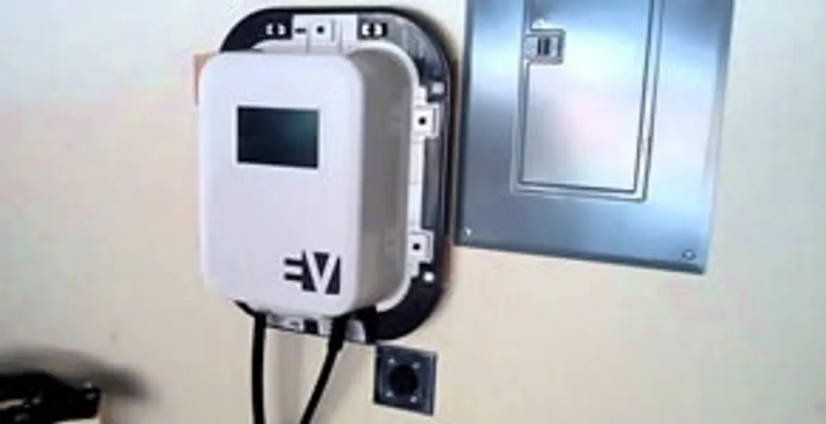 Electric car charger installation with wall-mounted EV charging station in Boca Raton, FL