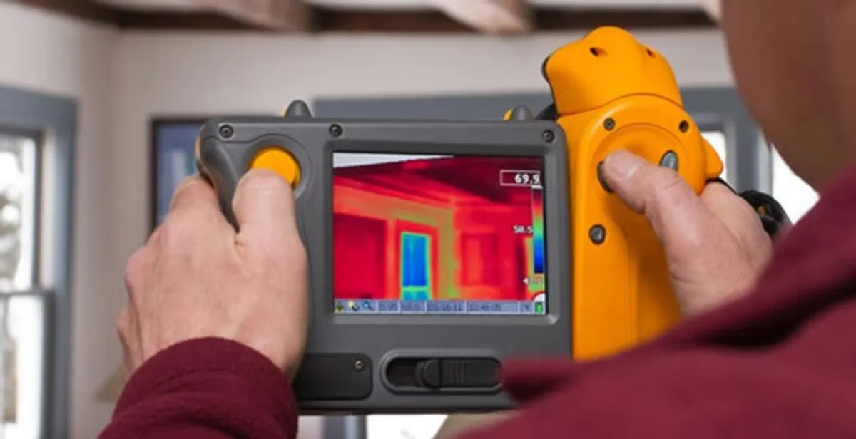 home energy audit service capturing thermal readings to analyze insulation and electrical efficiency in Boca Raton, FL
