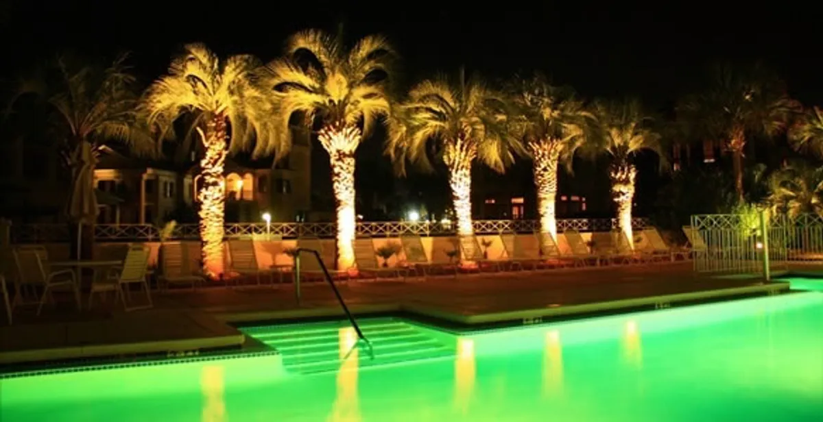 landscape lighting installation services illuminating outdoor recreational areas in Boca Raton, FL